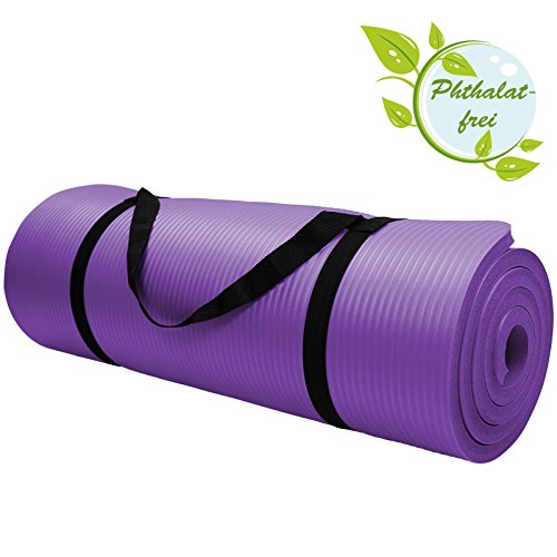 Yoga-Matte in vielen verschiedenen Größen und Farben rutschfest phthalatfrei für Gymnastik Turnen Pilates extra dick, Farbe:Vivid Violet;Maße:180 x 60 x 1.5 cm