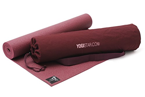YOGISTAR Yoga-Set Starter Edition (Yogamatte + Yogatasche) bordeaux